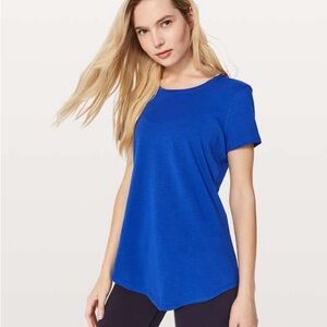 Lululemon High Neck Running and Training T-Shirt~SIZE: 6
(Symphony Blue)
